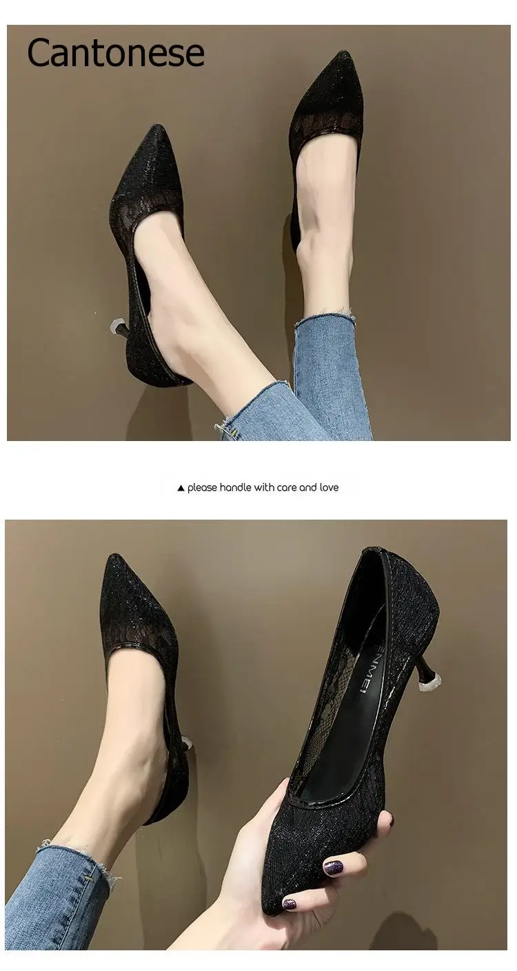 

High Heels Women Shoes Elegant Lady Classic Shoes Black White Shoes