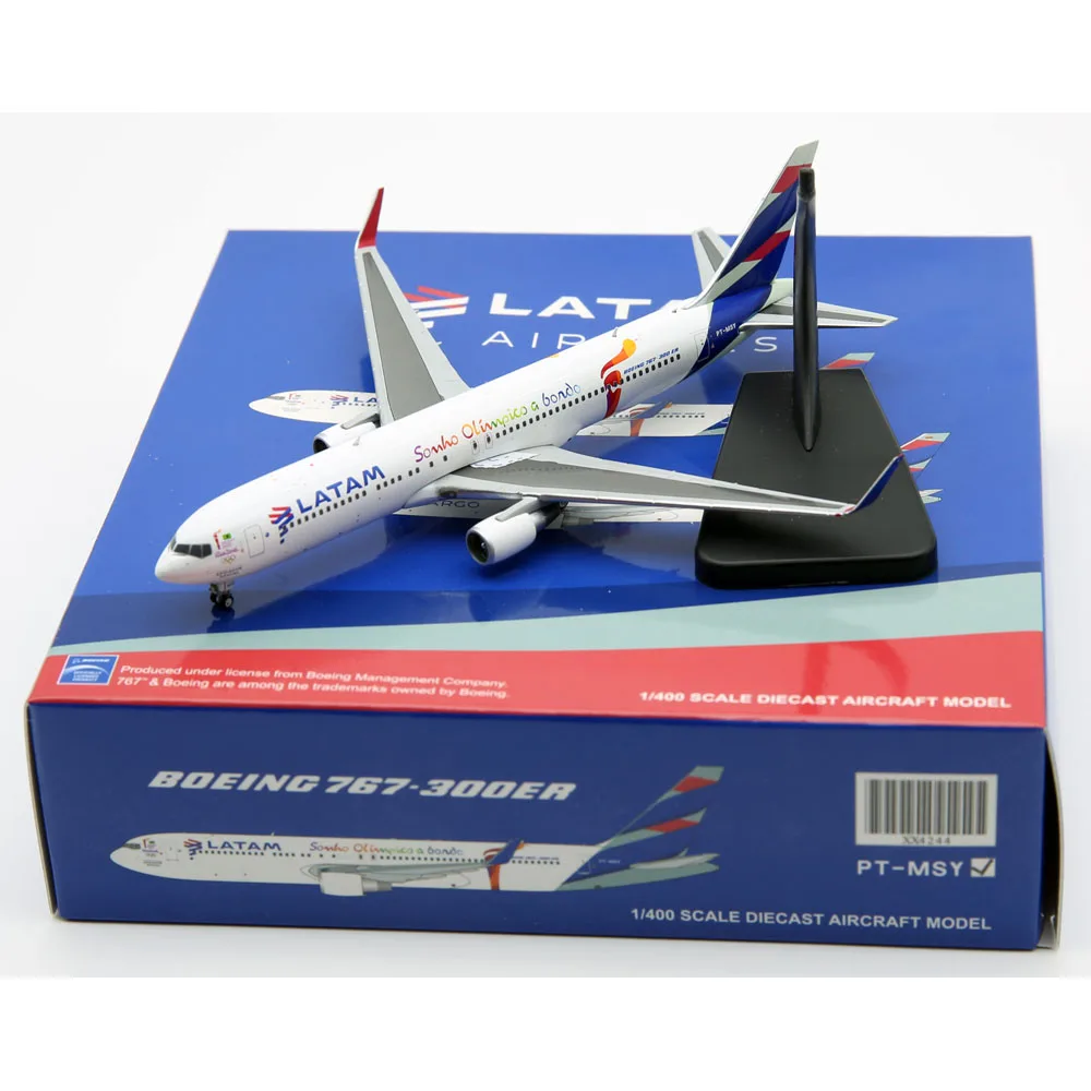 1:400 Alloy Collectible AirPlane JC Wings XX4244 LATAM Airlines Boeing B767-300ER Diecast Aircraft Jet Model PT-MSY With Stand