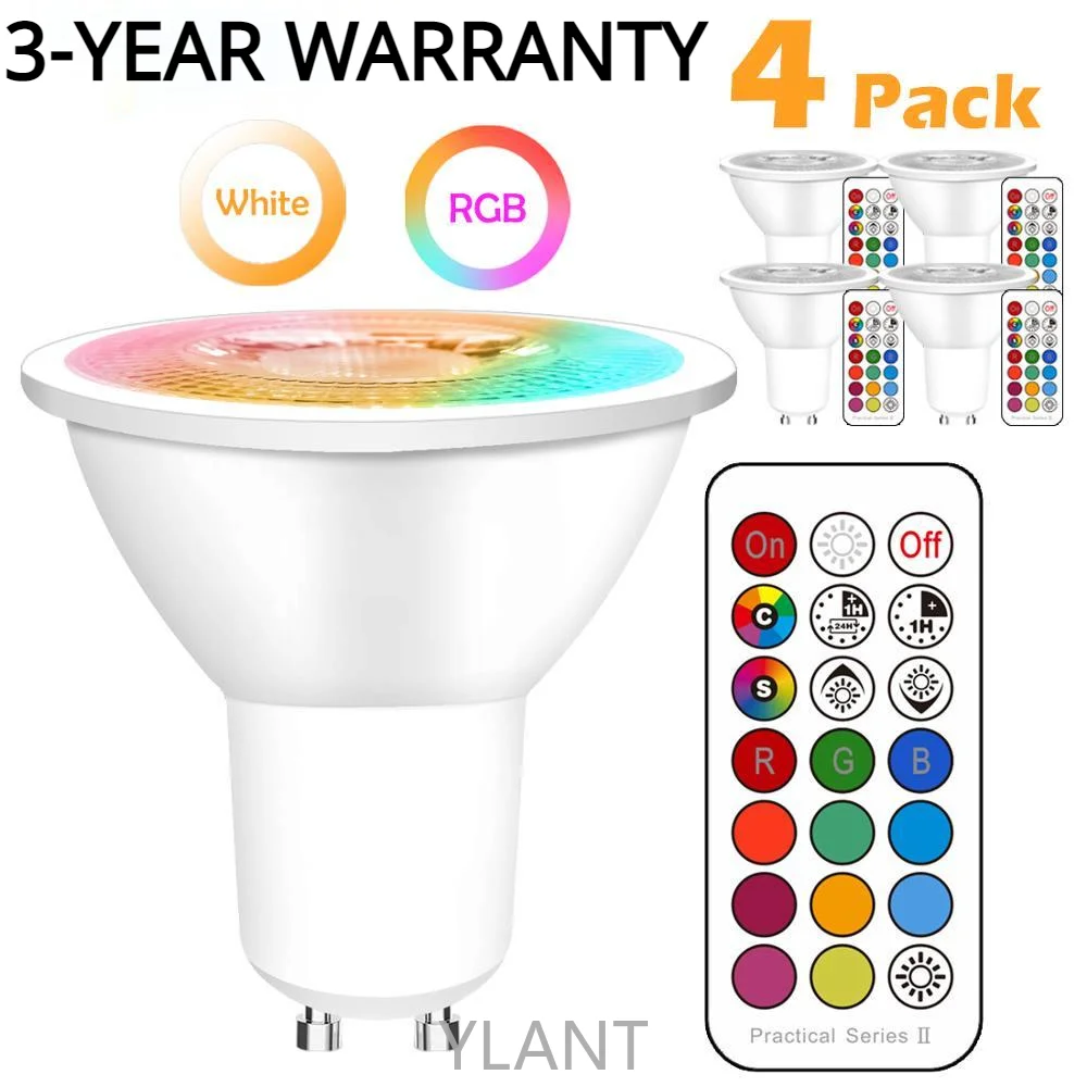 

GU10 LED Lamp Color Spotlight Indoor Neon Sign Light Bulb RGB Tape With Controller Lights Lighting COB 220V Dimmable Smart Bulb
