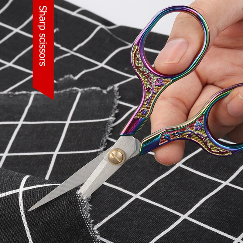 

4 Colors Sewing Cutter Scissors Retro Embroidery Scissors Thread Stainless Steel Home Tailor Scissor Household DIY Products