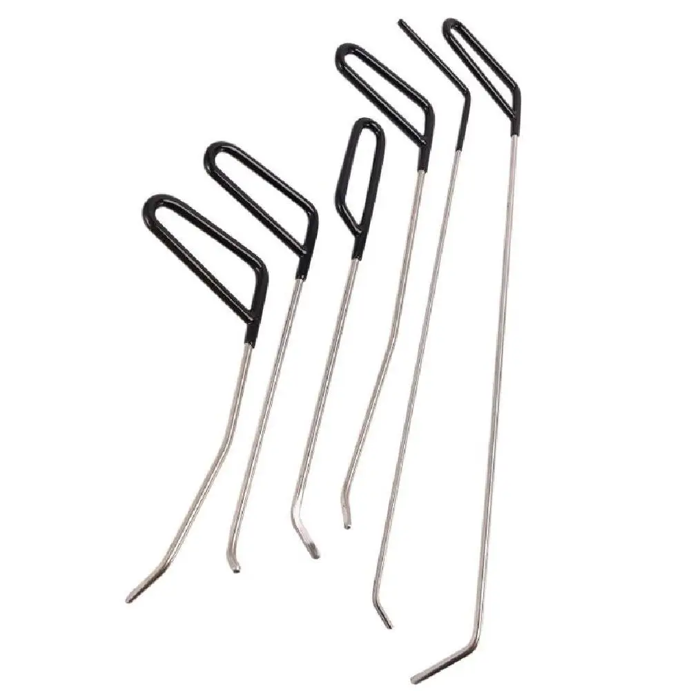 barato 6 Pçs Ferramentas Ganchos Hastes Paintless Dent Remoção Do Carro Kit De Reparação Ferramentas Porta Dent Ding Remoção De Granizo