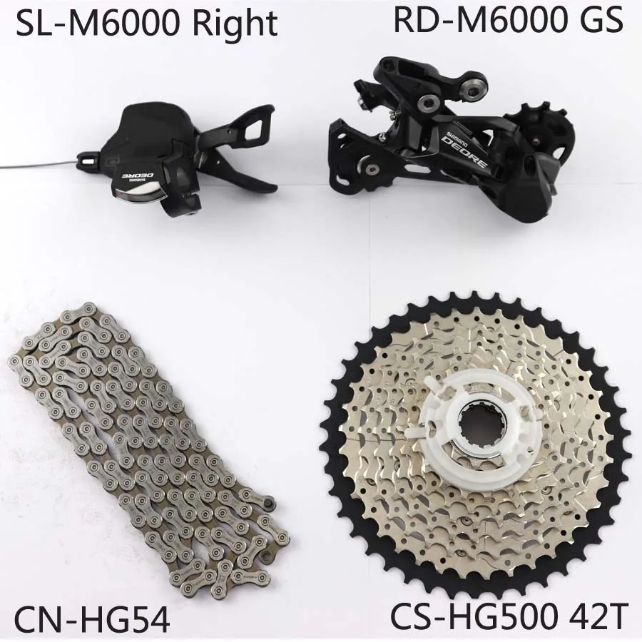 M6000 GS HG500 42T SHIMANO DEORE M6000 Группа Комплект горного велосипеда MTB 1x10-Speed HG500 11-42T M6000 задний переключатель рычага переключения передач HG54 - Цвет: M6000 GS HG500 42T