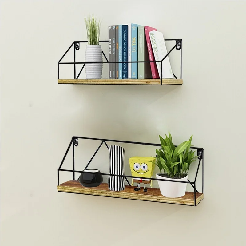 2 шт. железные плавающие полки настенная деревенская деревянная полка для