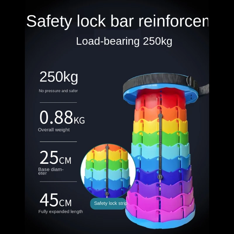 구매 레인보우 접이식 의자 강력한 접이식 의자 야외 휴대용 벤치 화장실 화장실 텔레스코픽 스툴 캠핑 의자 야외 의자