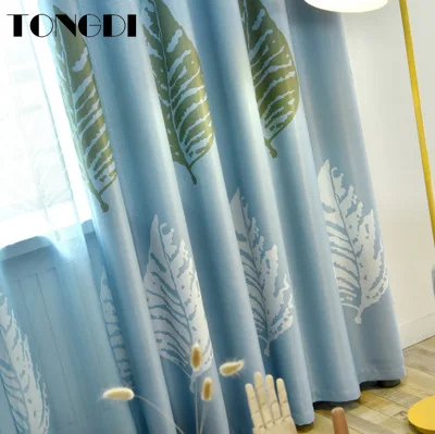 Светонепроницаемые шторы TONGDI элегантные современные панели с цветочным принтом и листьями роскошные