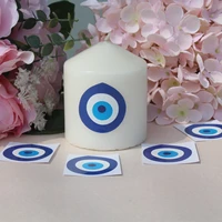 evil eye symbol greek turkish arab talisman classic round sticker wedding favors vinyl blue eyes decorations
