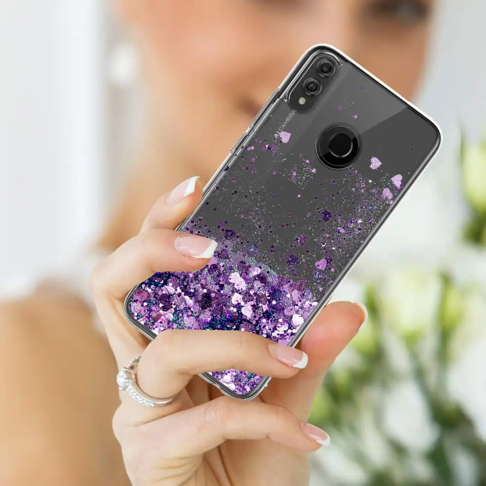 Динамичный чехол с жидким блеском Quicksand Liquid Glitter для Huawei Honor 10 9 8 Lite 20 Pro 8S 8X 8C 8A Y5 Y6 Y7 Y9 P smart 2018 2019 Cover on.