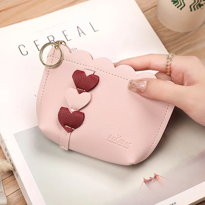 

Кошелек для мелочи с кольцом-держателем, женский бумажник розового и черного цвета на молнии, лоскутные кошельки со вставками, модный кожан...