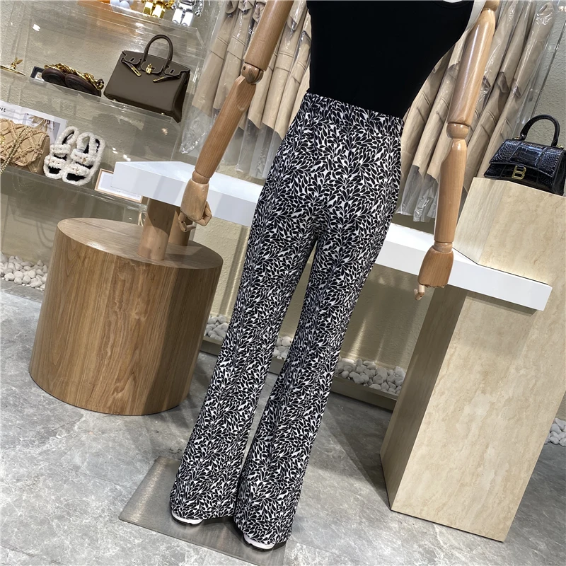 

Brand Original Design 2021 Fashion Print Loose High Waisted Straight Casual Wide-leg Pants