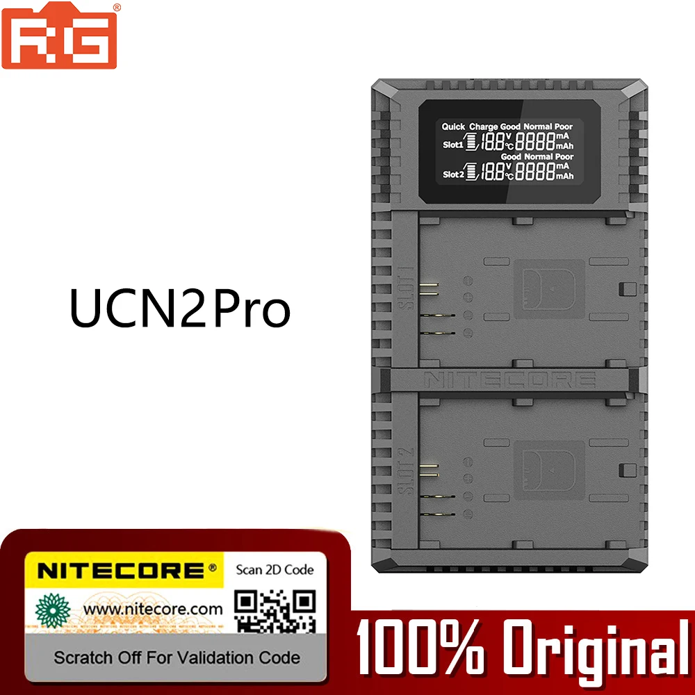Зарядное устройство Nitecore UCN2 Pro с двумя слотами USB QC для Canon CANON DSLR EOS 60D 5D3 7D 70D 5D Mark II SLR