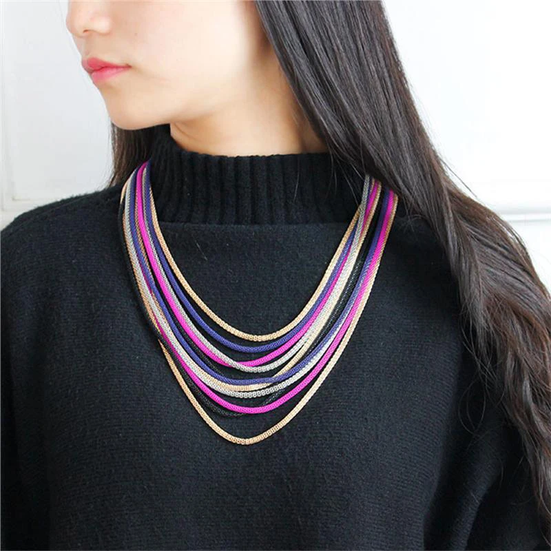 Women Necklace 2021 New Fashion Bohemian Multi-layer Beaded Vintage Long Necklaces &amp Pendants Jewelry Accessories | Украшения и