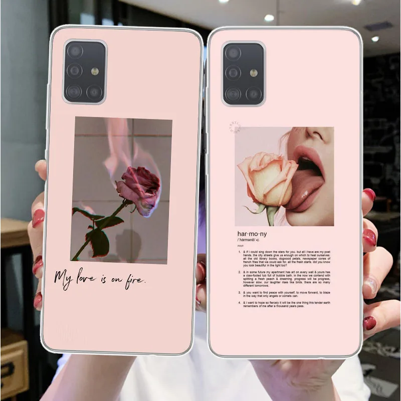 Роскошный бренд эстетическое искусство силиконовая для samsungs galaxys A10 A30 A50 A70 A80 2019 A51