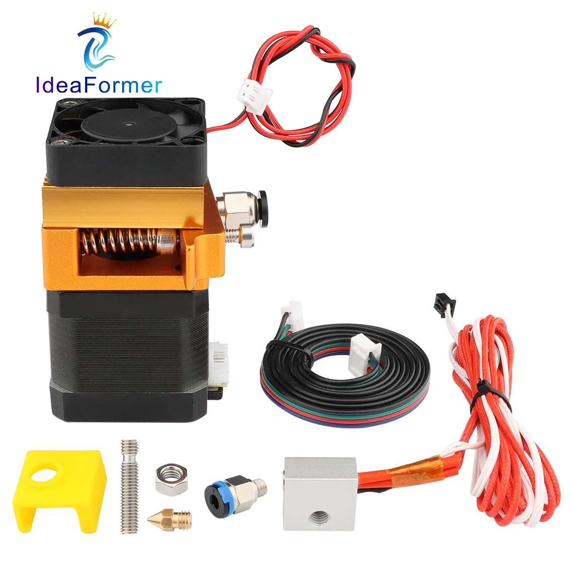 mk8 upgrade extruder 12v24v 1 75mm leftright handle with 0 4mm nozzle40mm hight motorheat kit fan for 3d printer parts free global shipping