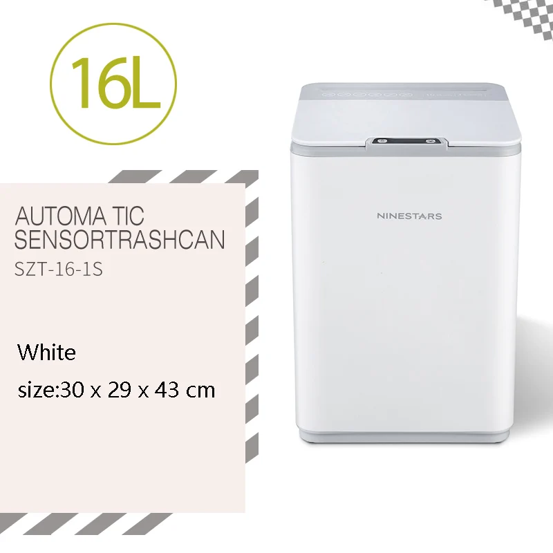White 16L NINESTARS умный измельченный мусорный бак индукционные мусорные баки с функцией измельчителя SZT-16-1S от xiaomi youpin - Цвет: White 16L