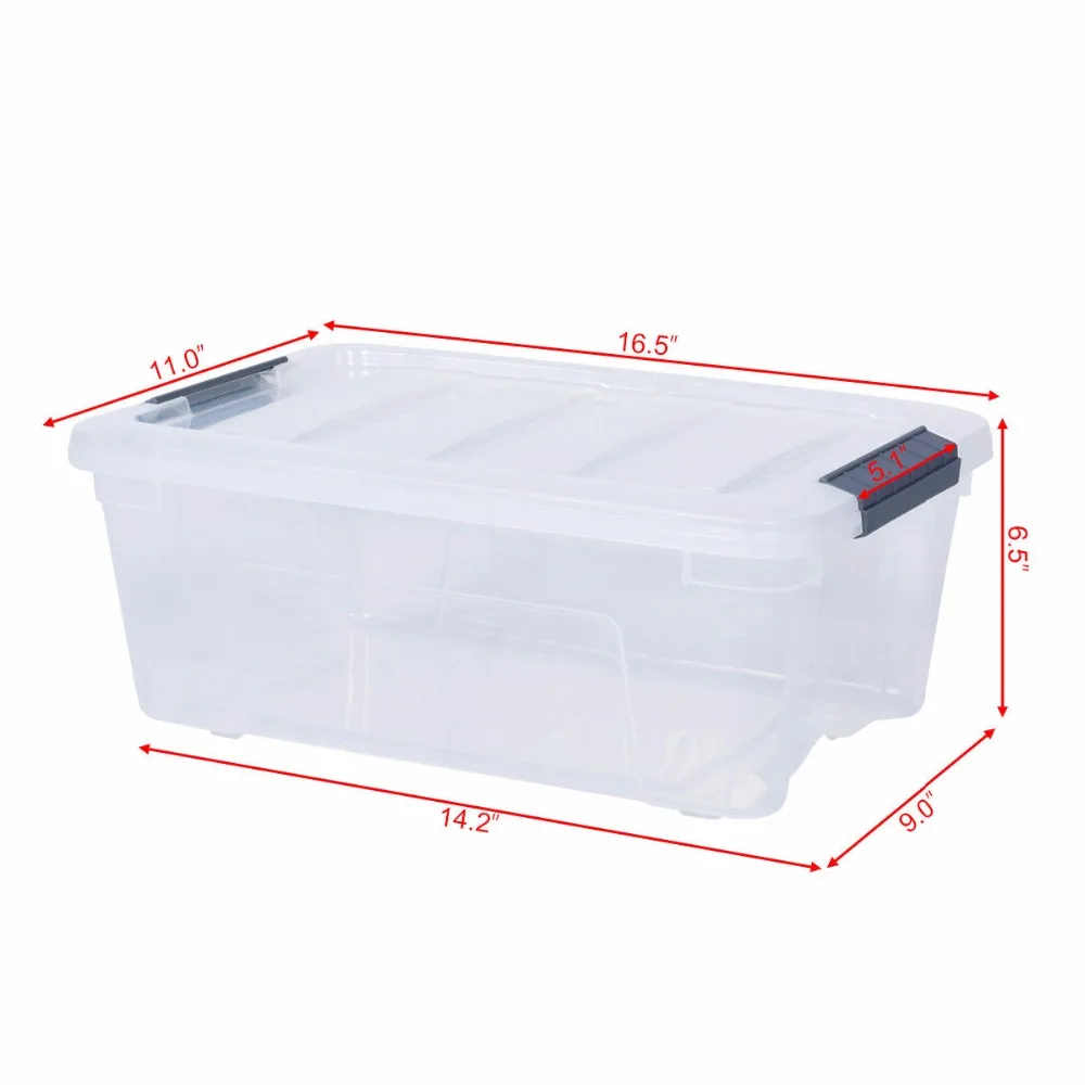 

12pcs Transparent Plastic Container Latch Stack Storage Box Tubs Bins Latches Handles storage tote HW57062