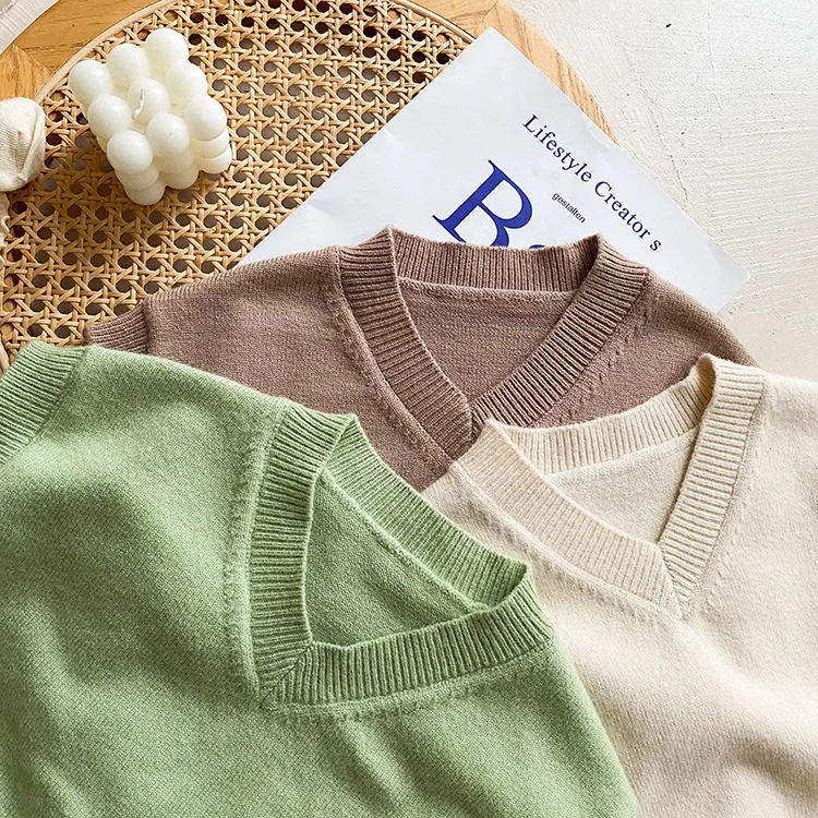 Осенне-зимние модные трикотажные жилеты из кроличьей шерсти | Детская одежда и