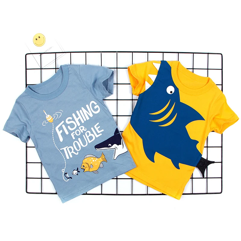 

Children T-Shirts Clothing Boys Girls Toddler Tops Short-Sleeve Rockets Space Print Baby Kids Summer Tee Cartoon Print 2-8 Years