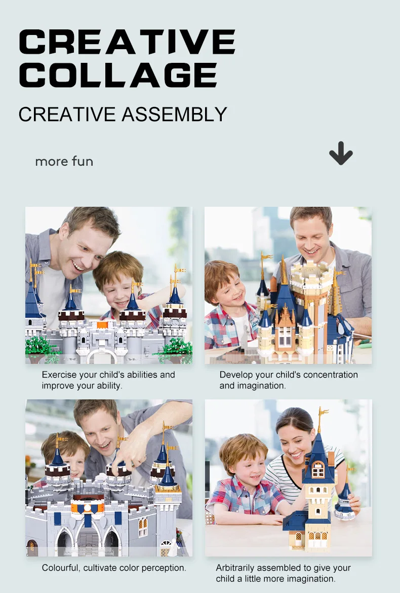 

Mould King Building Blocks The MOC Princess Castle Model sets Assemble bricks Kids Educational DIY Toys Christmas Birthday Gifts