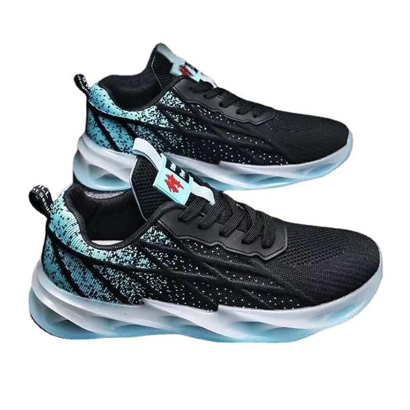 

Men Running Shoes Black Blue Mesh Soft Comfortable Breathable Non-slip Sneakers New Arrival 39-44