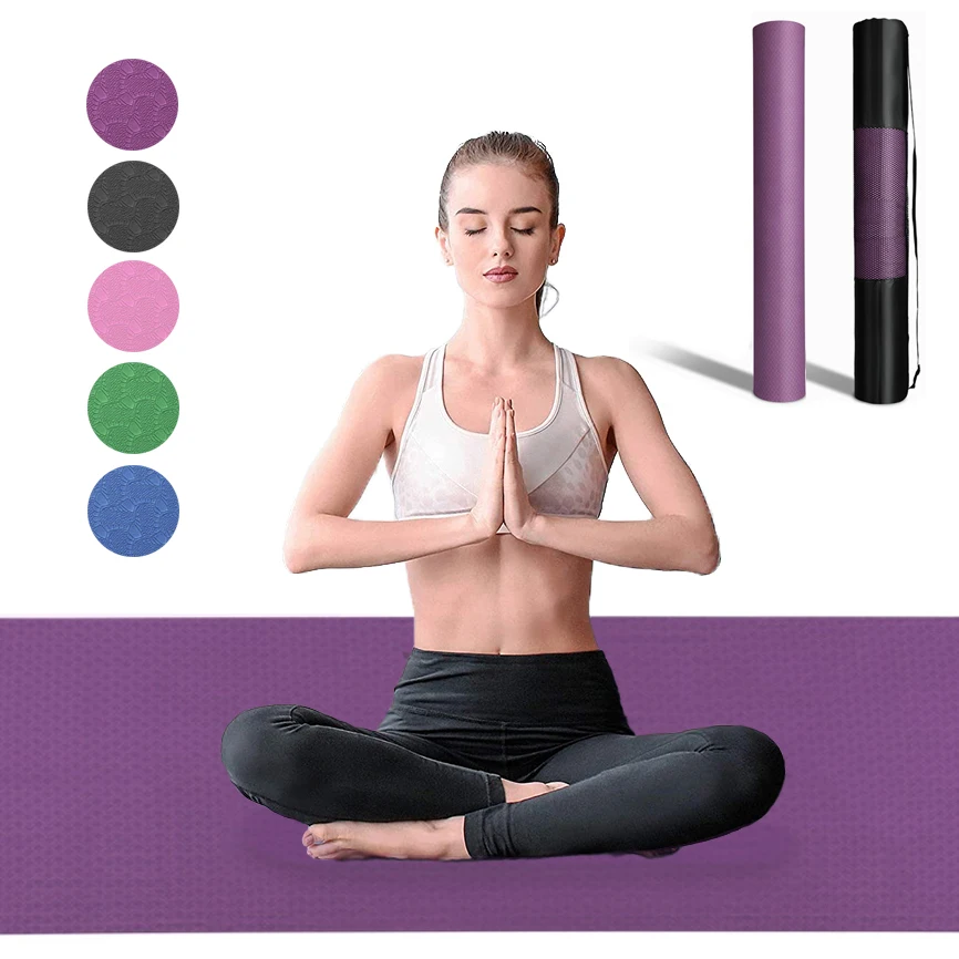 

183cm*61cm TPE 6mm Yoga Mat For Men Women Sport Exercise At Home Gym Fitness Non-Slip Meditation Pilates Mats With Bag