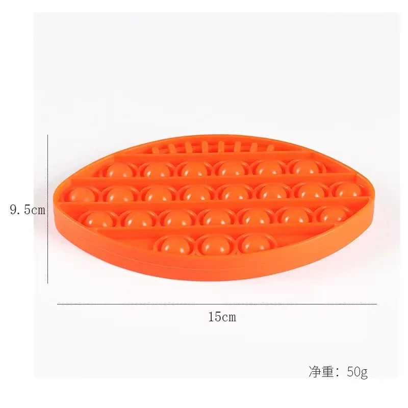 

PT152-PT156 Purple Yellow Rugby NFL Push Pops Bubble Sensory Toy for Adult Child Funny Anti-stress Pop It Fidget Reliver Stress