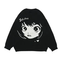 female clothing vintage pullovers kawaii girl sweaters y2k long sleeve oversize knit sweater unisex couples winter goth tops