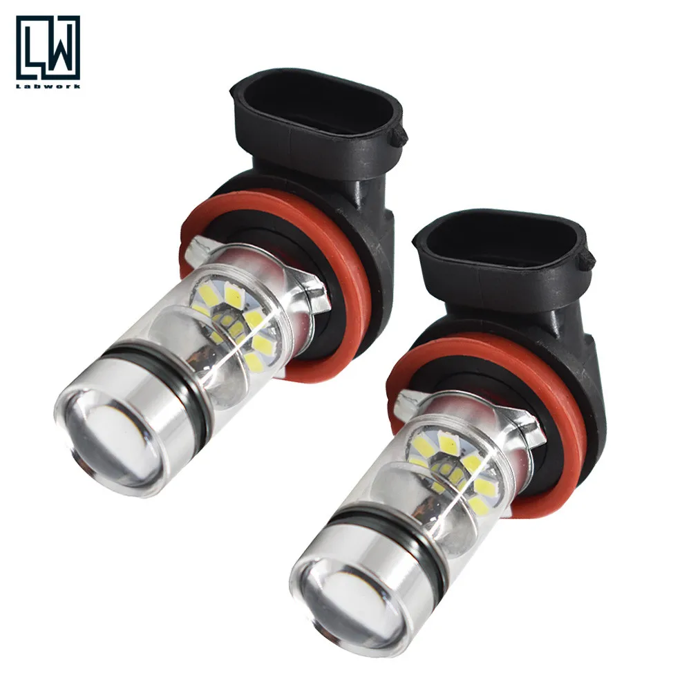 

2x 6000k Super White H11 H8 Fog Light 2323 LED 100W Driving Bulb