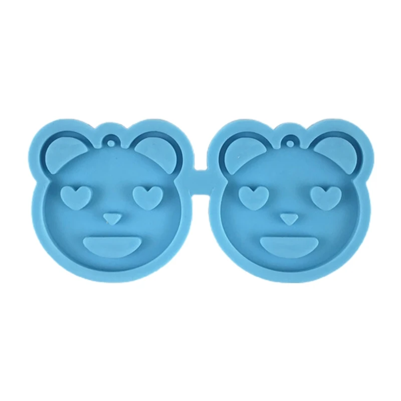 

Новинка 2021, суперглянцевая форма для сережек в виде медведей, силиконовая форма, форма для украшений из эпоксидной смолы, форма для отлива п...