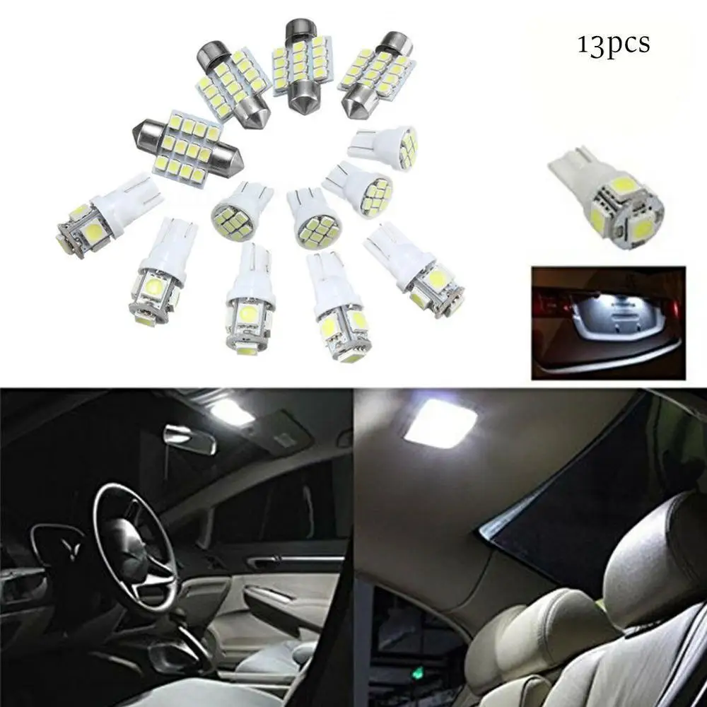 13 шт./компл. T10 автомобильный ксеноновый белый сменный светодиодный купольный