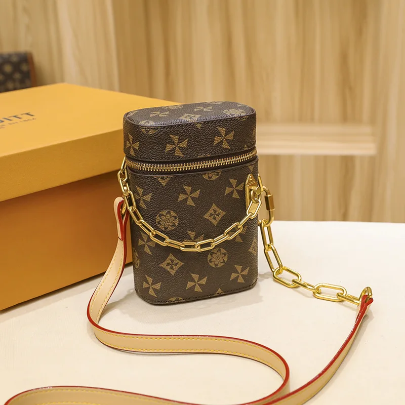 

Hot Sale Mini Box Bags for Women 2021 New Vintage Prints Chain Single Shoulder Bags Ladies Designer Split Leather Party Purses