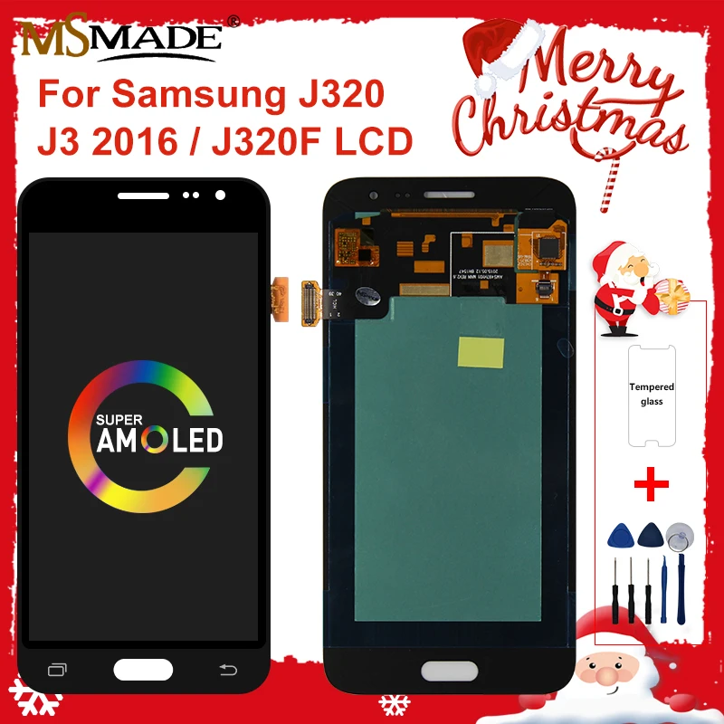 Super AMOLED For Samsung Galaxy J3 J320 J320FN J320F J320H J320M LCD Display Touch Screen Digitizer Replacement Parts