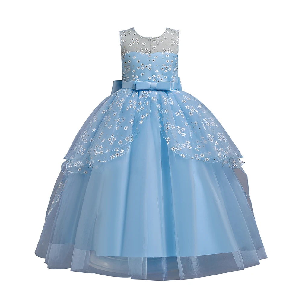 

New arrival 5812 girl's high low princess dress flower dress big bow dress for girls in different colors