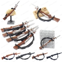 assembly guns belt type 98 weapons building block moc figures ww2 war soldier equipment creative model child christmas gifts toy