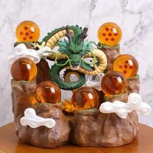 DBZ Shenron + 7 Stars Crystal Balls + Mountain Stand Collectible Statue Figure Model Toy