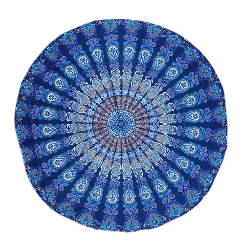 Круглый коврик Scarve Mandala гобелен пляжный пикник плед в богемном стиле коврики