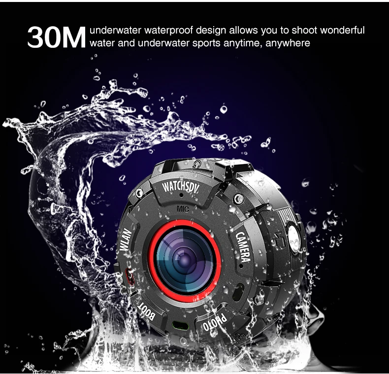Smart Watch IP68 Waterproof HD1080P WiFi Sport Action Camera Wide-angle Lenses Night Version Smartwatch Camera S222