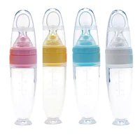 baby squeezing feeding bottle silicone newborn training rice spoon infant cereal food supplement feeder safe tableware tools