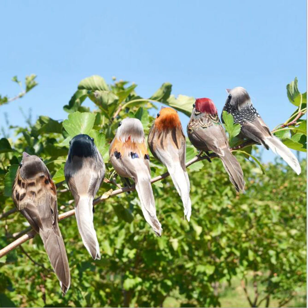 12 шт. Искусственные Птицы воробей Реалистичная имитация двора лужайка дерево сад