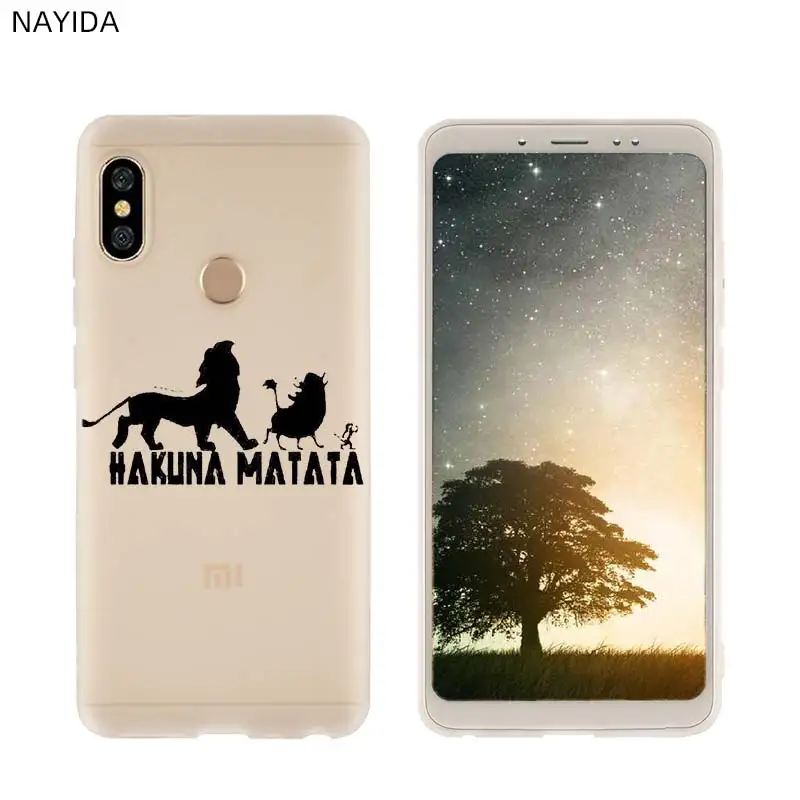 Мягкий чехол для телефона Xiao mi 9 8 mi A1 A2 A3 lite F1 6 5X se для Red mi Note 8 7 6 5 Hakuna Matata Lion King - Color: 3D printing 07