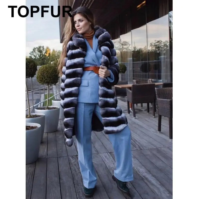 Женская шуба из натурального меха Классическая шиншиллового с отложным