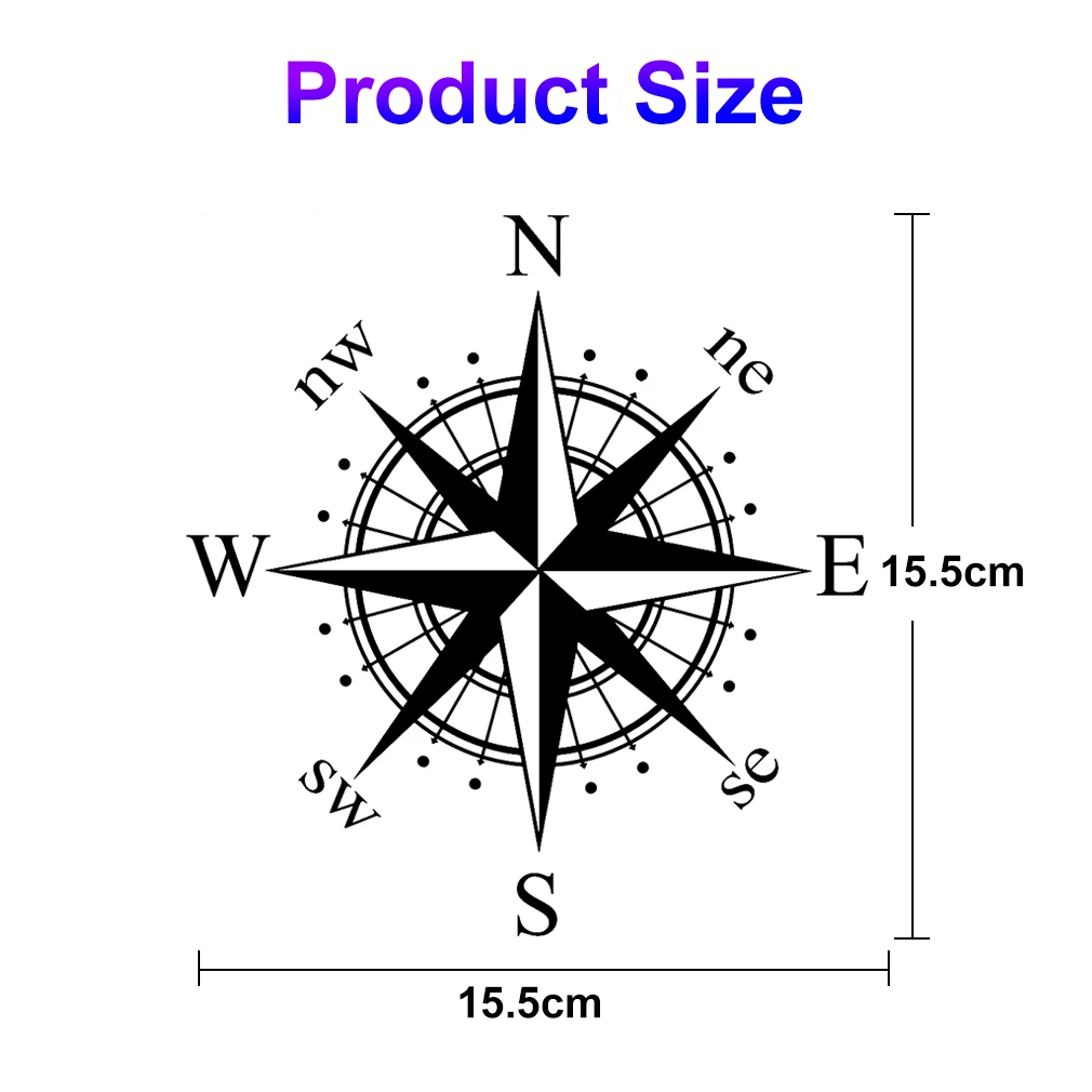 1 шт. Универсальный Автомобильный стикер компас роза виниловый деколь отражающий