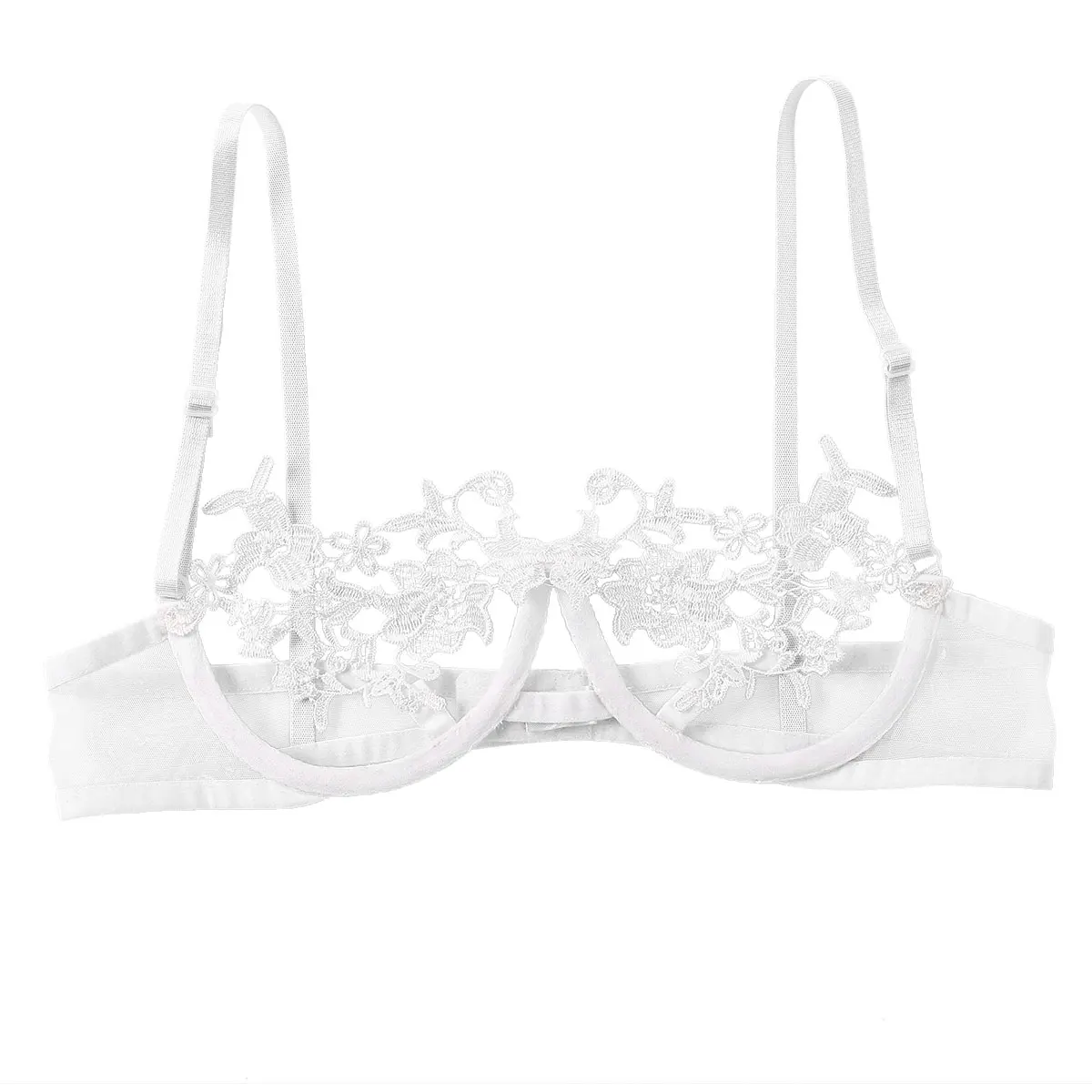 Женское ажурное нижнее белье бюстгальтер на косточках с цветочным рисунком