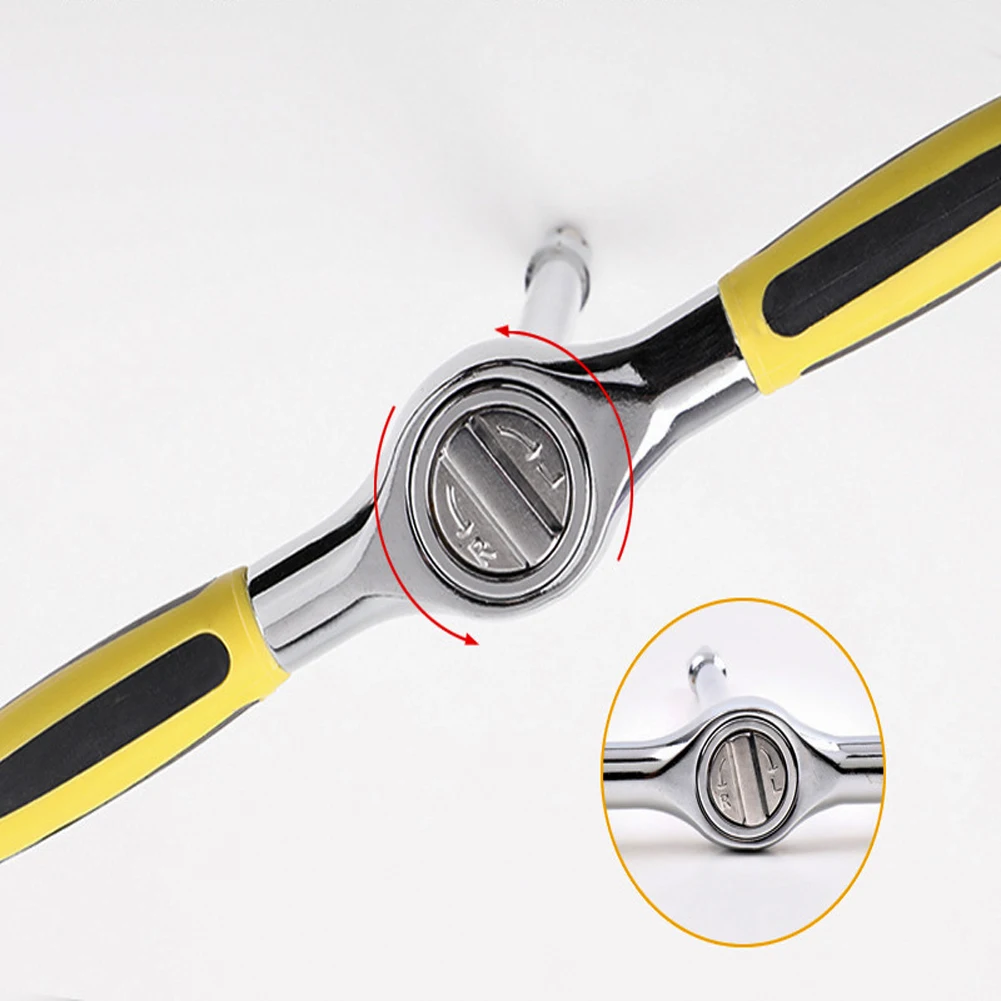 

1/2inch T Shape Home Ratchet Wrench Repair Tool Practical Accessories Two Way Portable Labor Saving Extension Detachable Socket