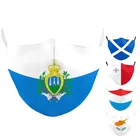 Маска многоразовая для взрослых и детей, с принтом Шотландии, Мальты, Люксембурга, с фильтром, флаг Сан-Марино, Кипр