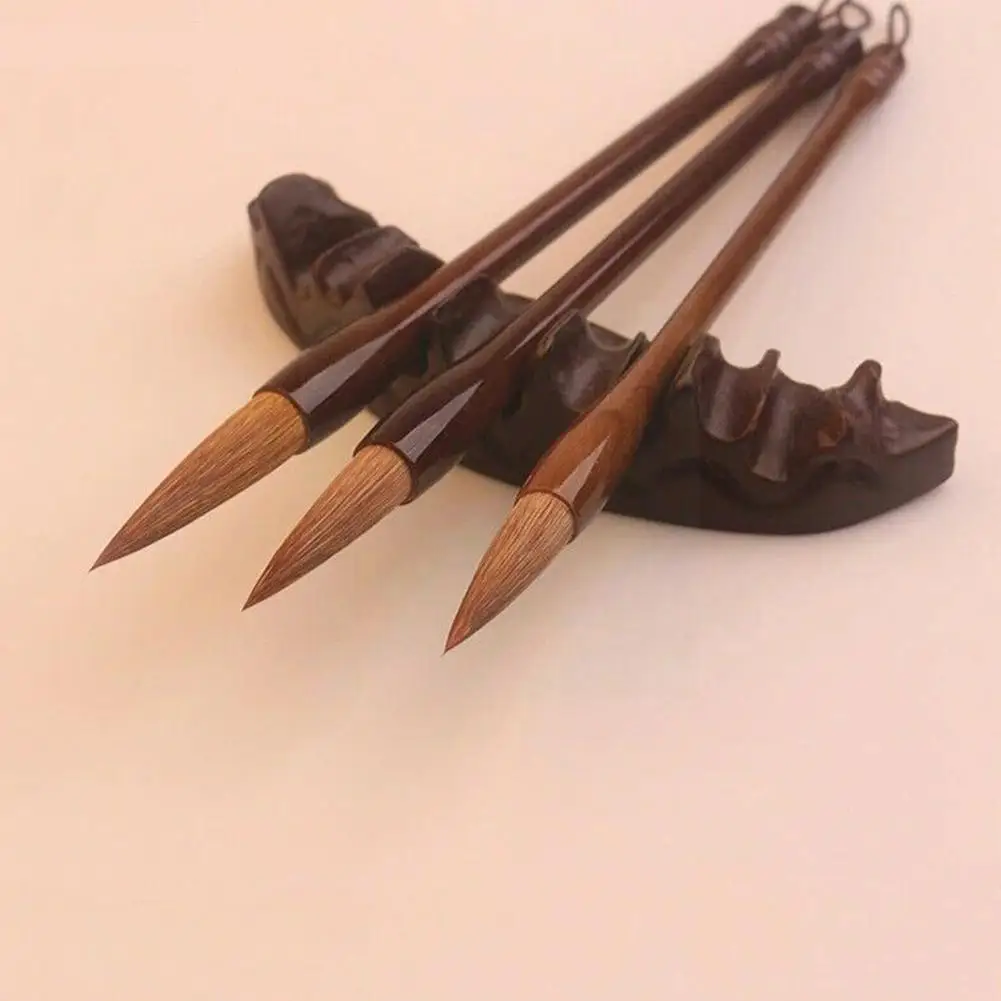 

Wooden Writing Brush Chinese Calligraphy Practice Wolf Hair Brush For Watercolor Ink Art Painting Regular Script Writing Su B8e2