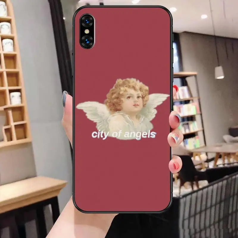 

3D Relief angel cupid Phone Case For Black-Iphone 5 5s se 6 6s 7 8 11 12 X Xs Xr Pro Plus Max Mini Cover
