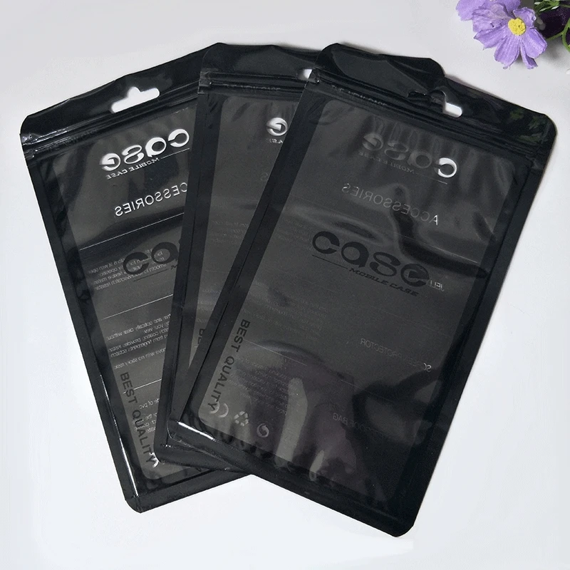 100 шт. сотовый Чехол для телефона Ziplock Сумки Черный Белый PP пластиковые сотовые