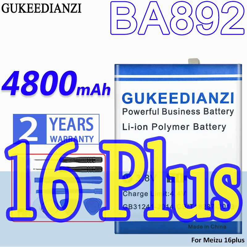 High Capacity GUKEEDIANZI Battery BA892 4800mAh For Meizu 16 plus Meizu16 plus 16th plus 16thplus