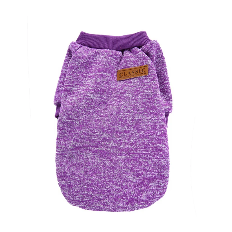 purple Одежда для собак для маленьких собак, свитер для кошек, Одежда для питомцев, кошек, чихуахуа, теплая одежда для собак, свитер для осени и зимы - Цвет: purple