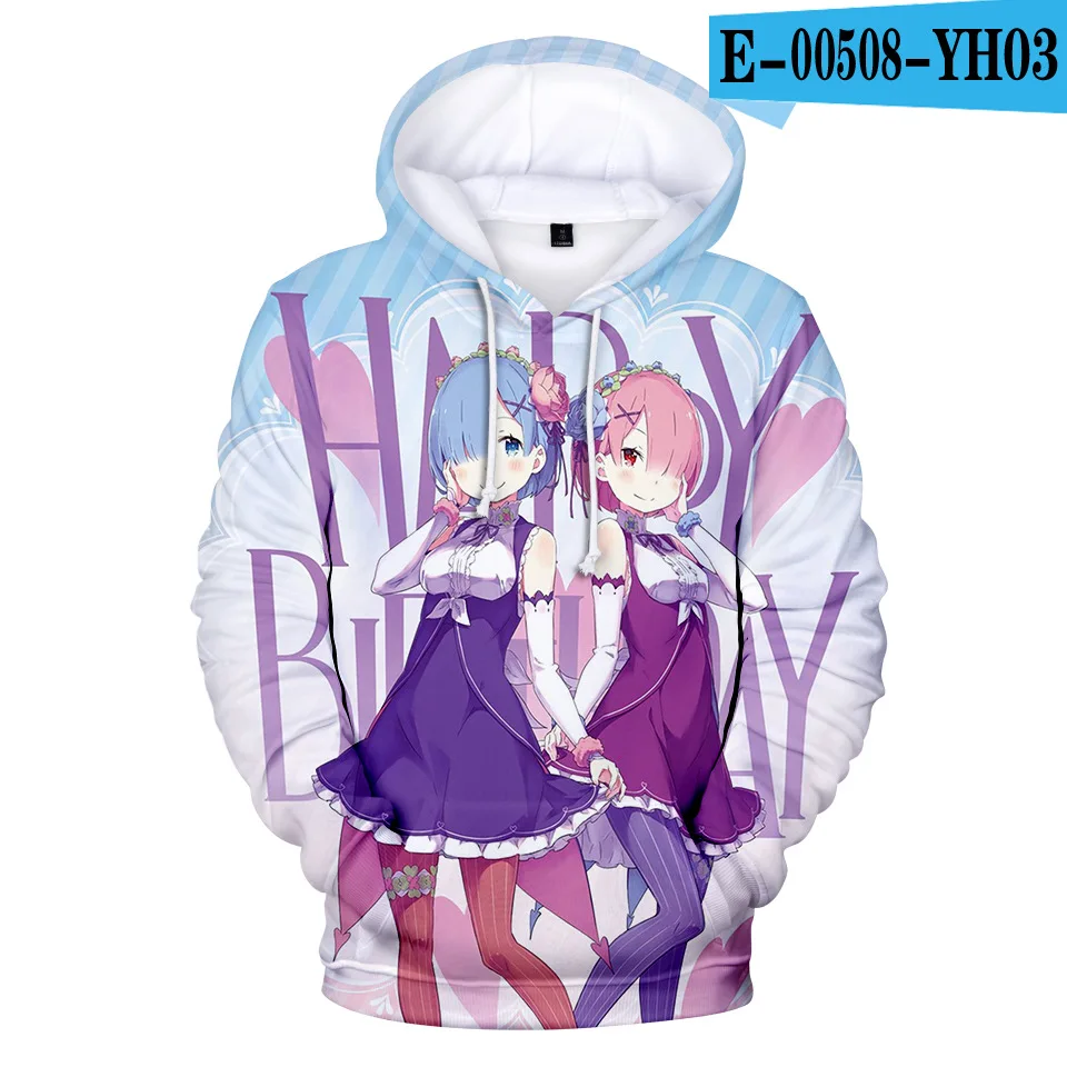 J Natsuki Subaru Толстовка Re ZERO пусковая Аниме толстовки Rem Ram для женщин/мужчин Emilia пары Косплей куртка свитер Одежда - Цвет: J